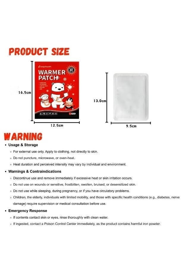 Jourvent 10 packs Body & Hand Warmers - Long Lasting Natural Odorless Air Activated Warmers - Up to 10 Hours of Heat, Hot Warmer Patch for Skiing, Winter Hiking, Outdoor Camping - Image 3